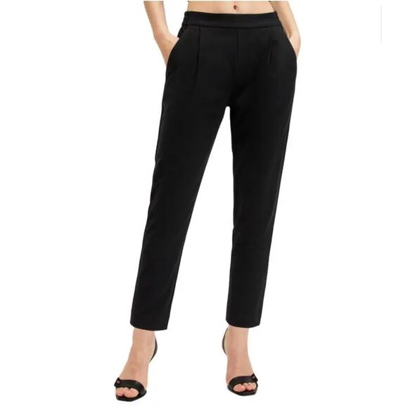 All Saints Women's Aleida Tri Trousers Taper‎ High Rise Crop Pants Black Size 8 - Picture 1 of 13